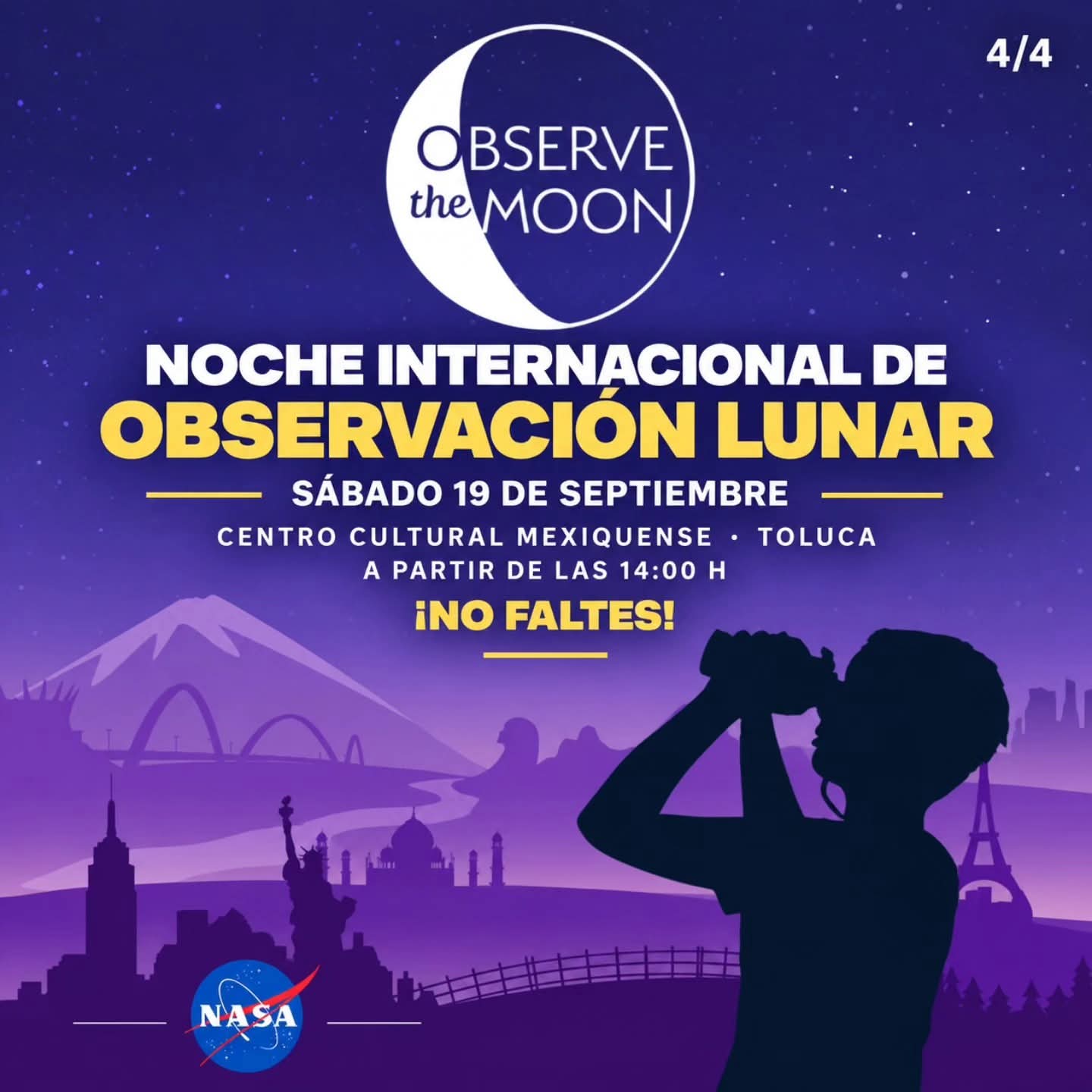 Aprende esto y mucho más sobre la luna mañana en la Noche Internacional de Observación Lunar 😃🌔🔭 Ahí nos vemos  Feliz fin de semana 😊
